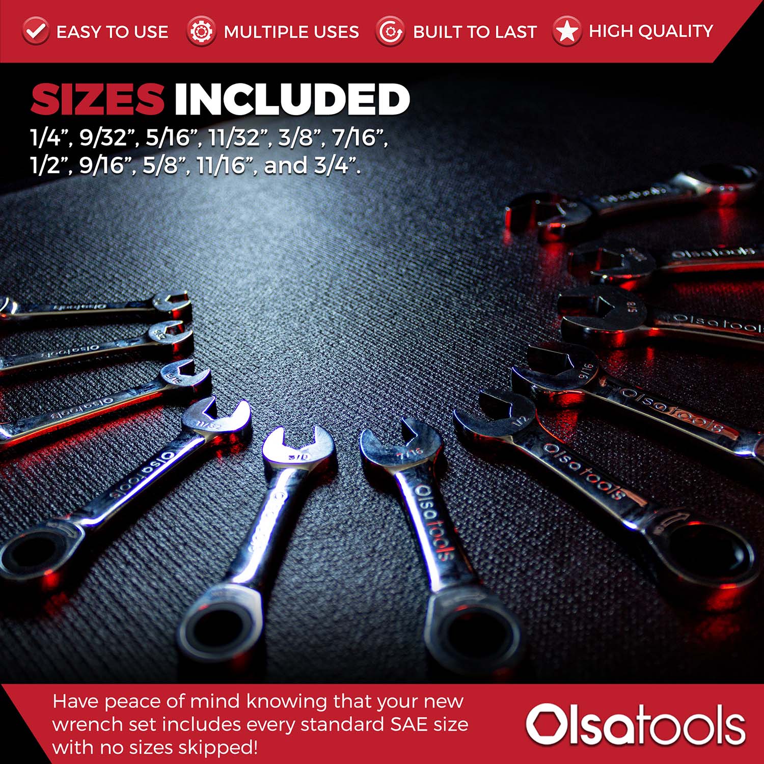120 Tooth Ratcheting Wrench Set - Stubby Design for Maximum Torque and Accessibility