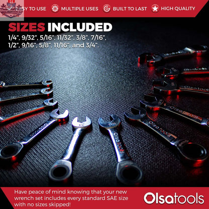 120 Tooth Ratcheting Wrench Set - Stubby Design for Maximum Torque and Accessibility - Shopthatapp.ca