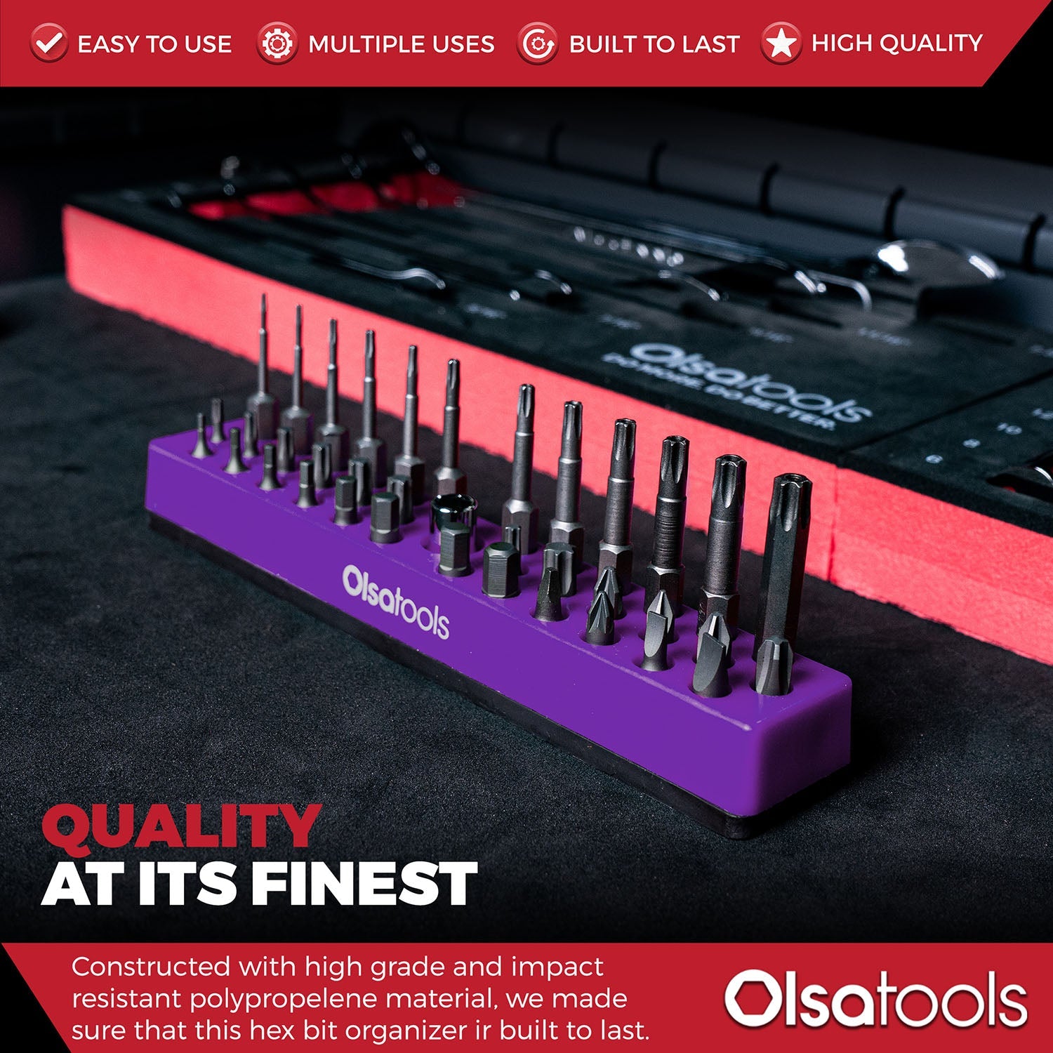 Magnetic Hex 1/4" Bit Organizer