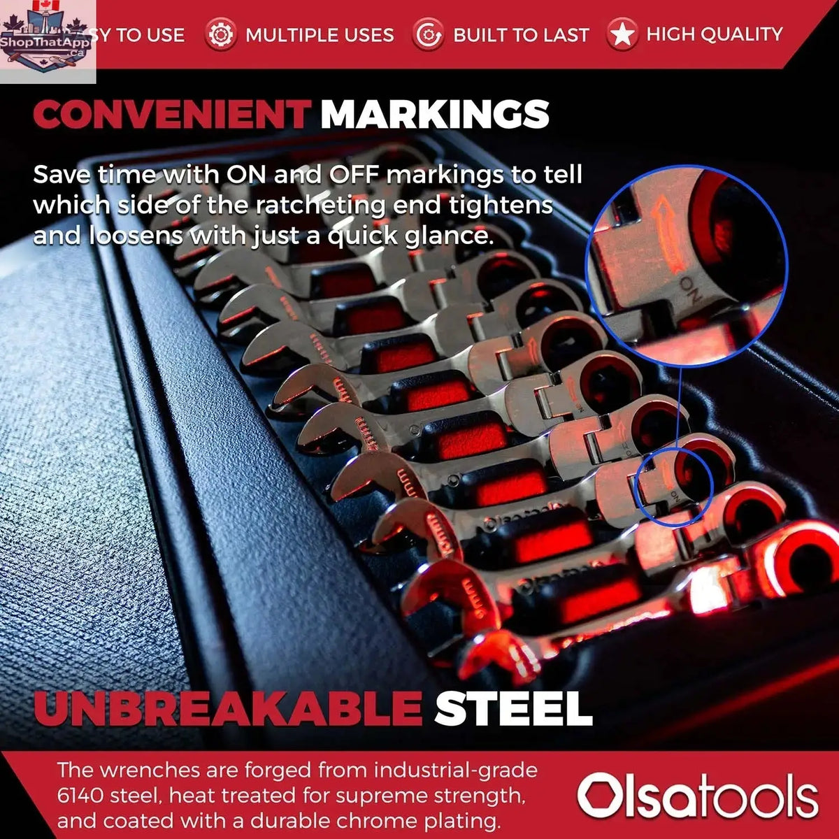 120 Tooth Ratcheting Wrench Set - Stubby Design for Maximum Torque and Accessibility - Shopthatapp.ca