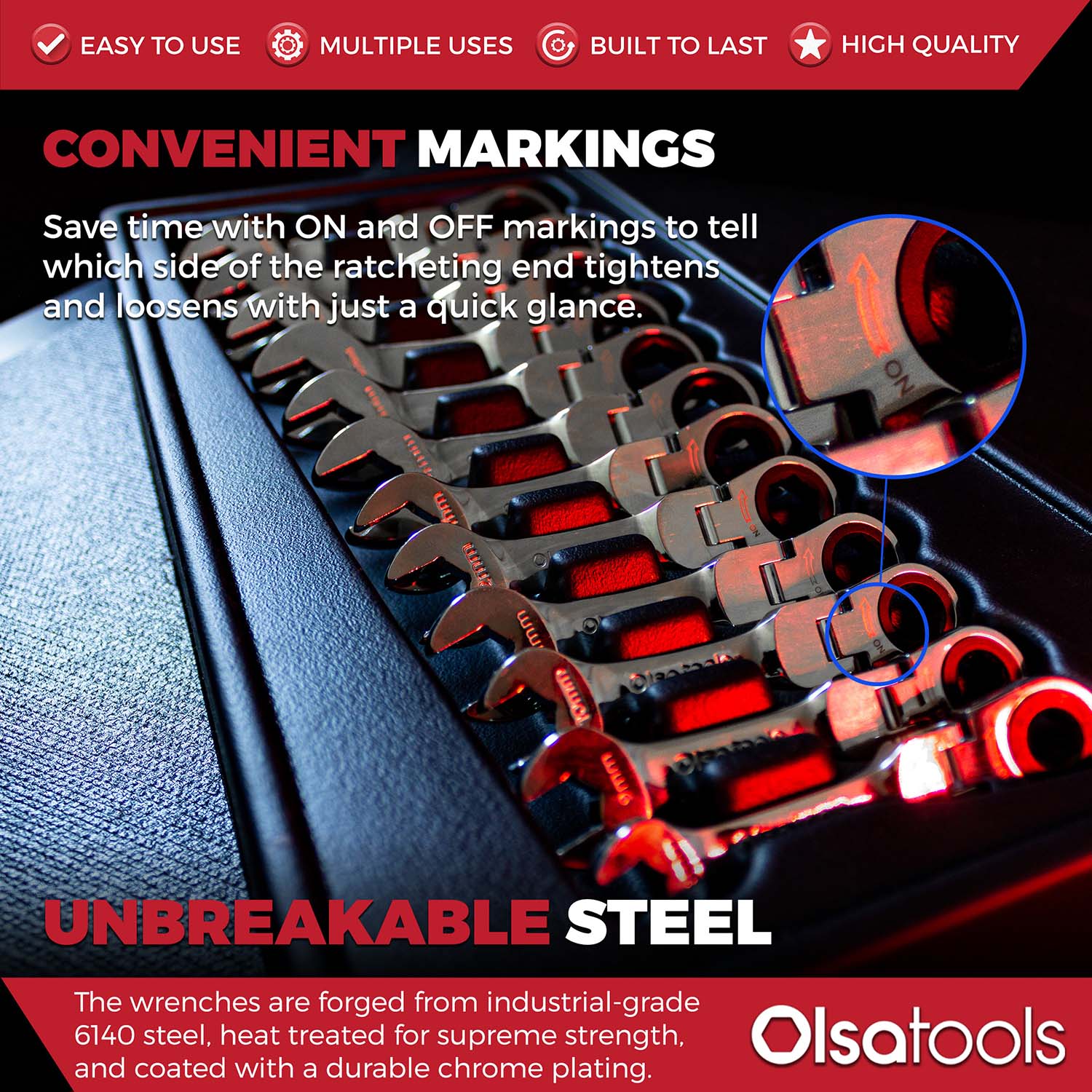 120 Tooth Ratcheting Wrench Set - Stubby Design for Maximum Torque and Accessibility