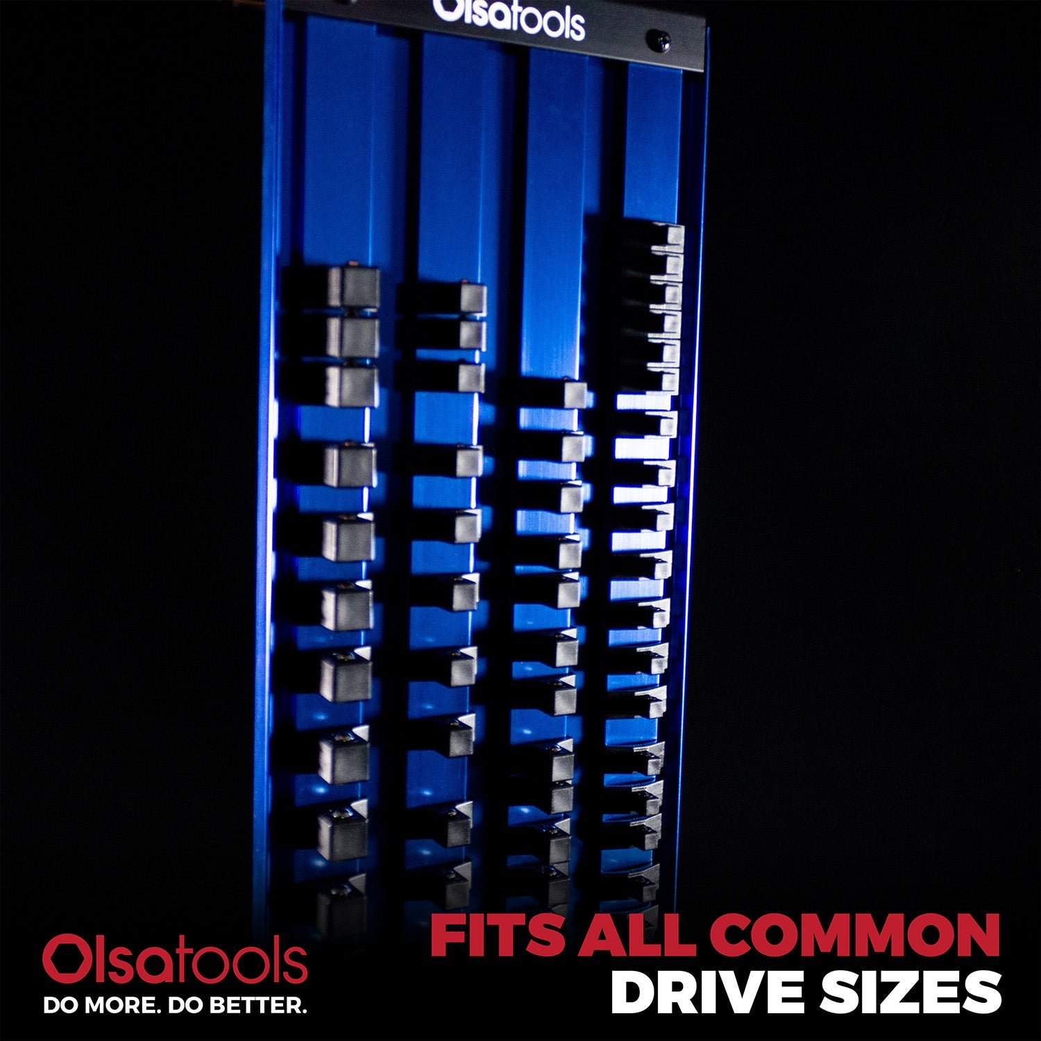 90-Slot Aluminum Socket Tray for Organized Portable Tool Storage