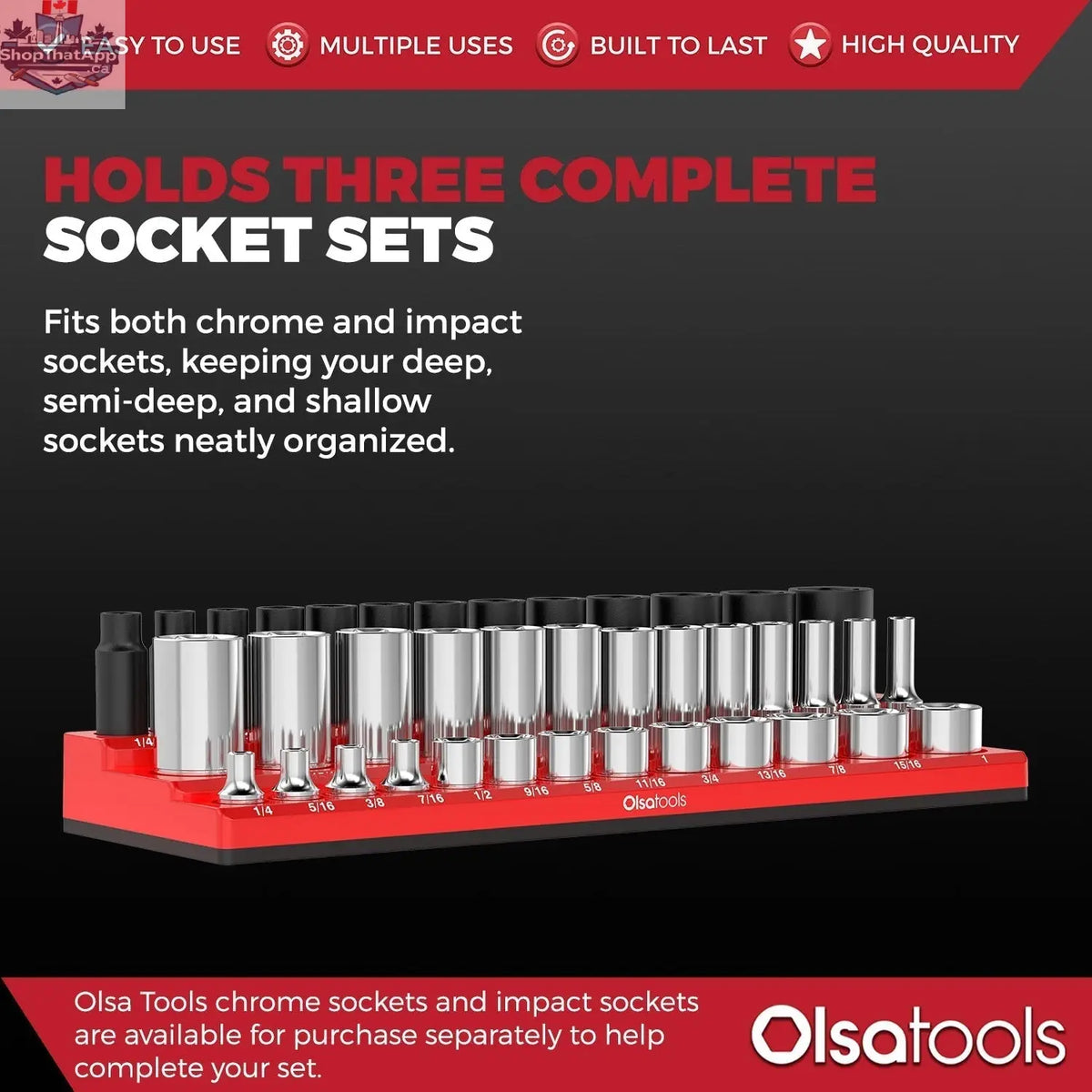 3-Row Magnetic Socket Holder - Shopthatapp.ca