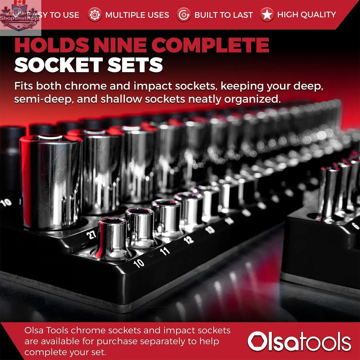 3-Row Magnetic Socket Holder - Shopthatapp.ca