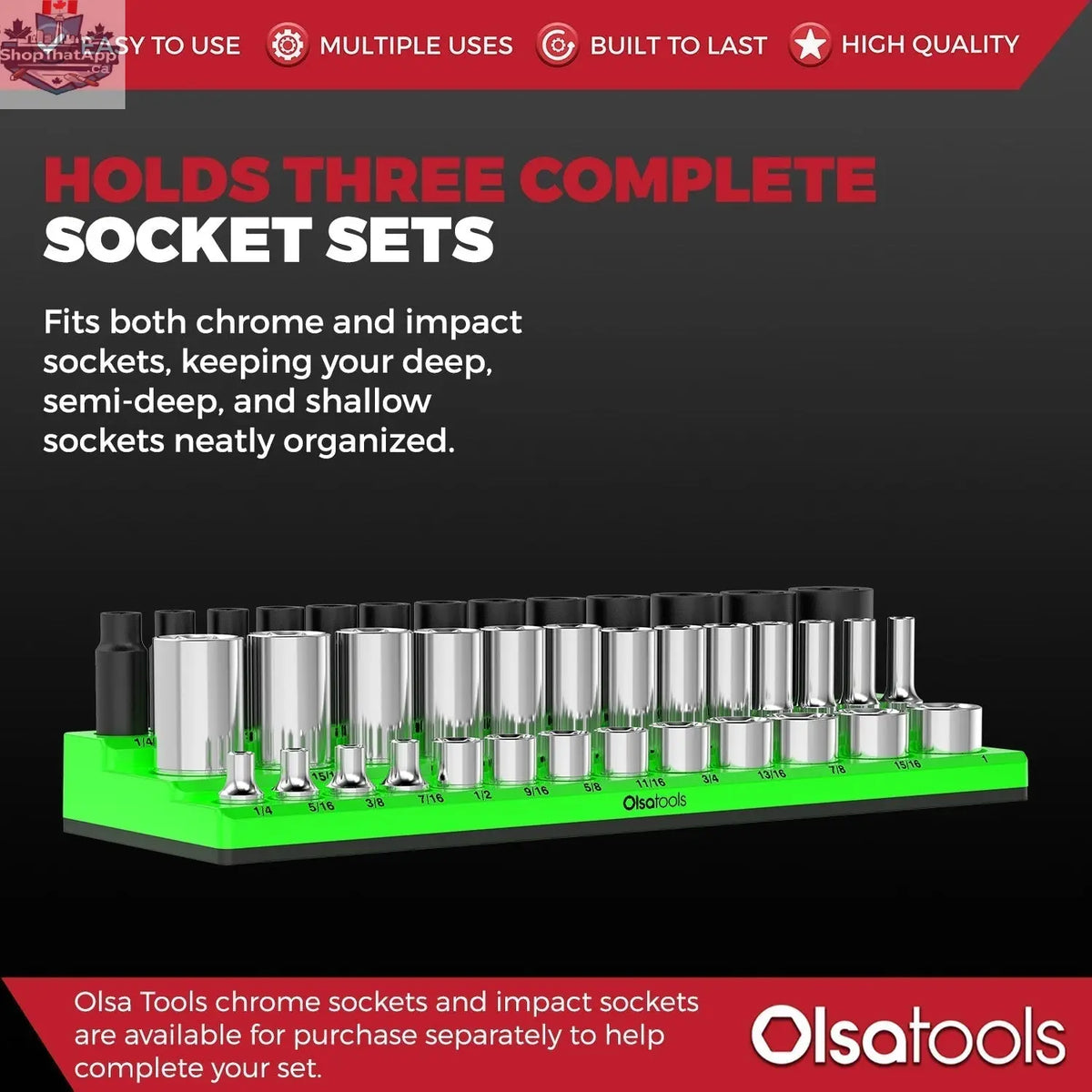 3-Row Magnetic Socket Holder - Shopthatapp.ca