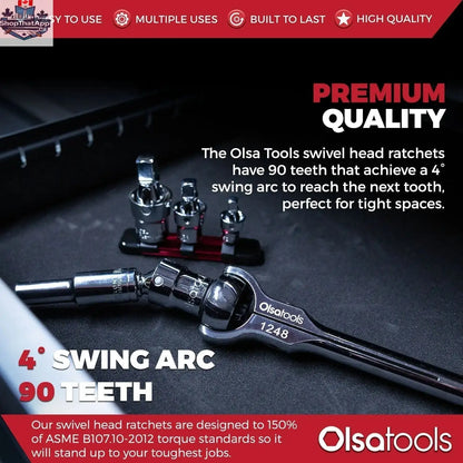 Swivel Head Ratchet - 90 Tooth Round Head - Shopthatapp.ca