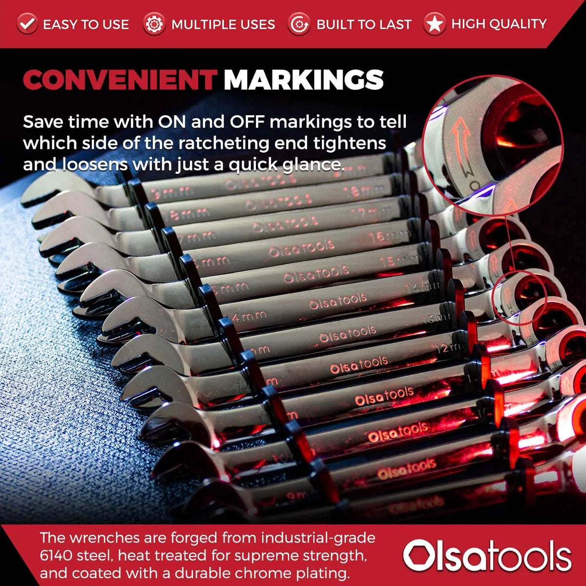 Ratcheting Wrench Set with Magnetic Wrench Organizer - Shopthatapp.ca