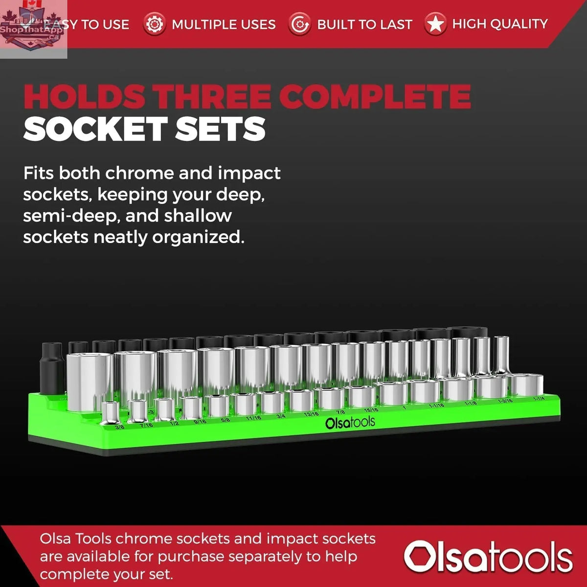 3-Row Magnetic Socket Holder - Shopthatapp.ca