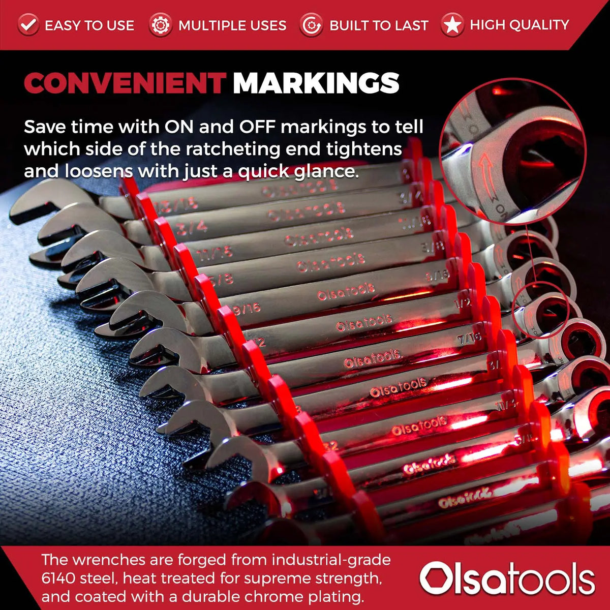 Ratcheting Wrench Set with Magnetic Wrench Organizer - Shopthatapp.ca