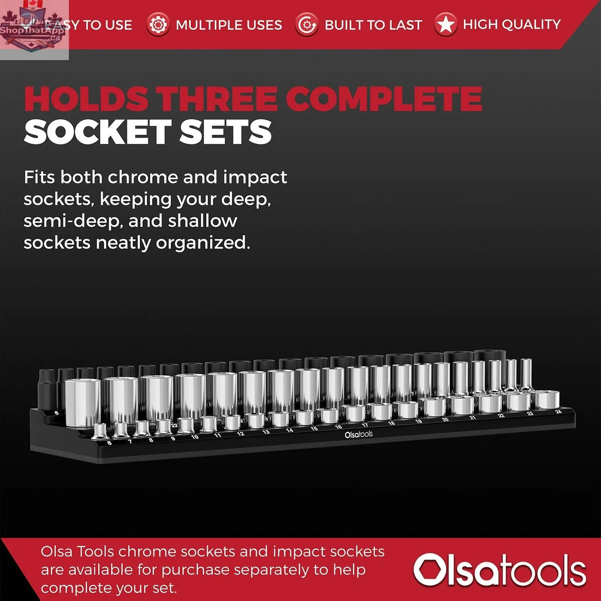 3-Row Magnetic Socket Holder - Shopthatapp.ca