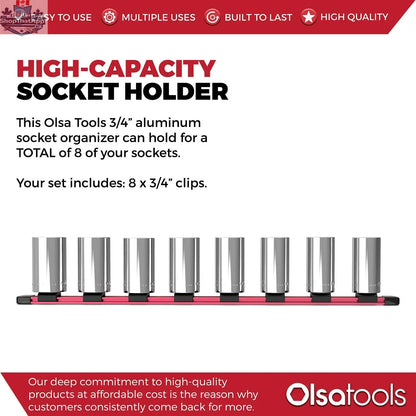 Aluminum Socket Organizer Rails With Rubber End Caps for 10 mm Socket Set - Shopthatapp.ca