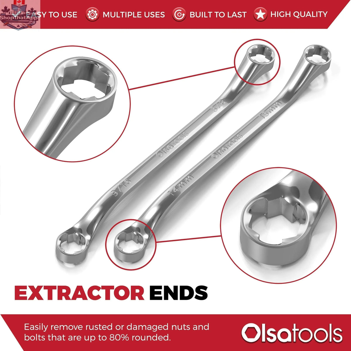 Bolt Extractor Wrench Sets with FlexPro LED Flashlight - Shopthatapp.ca