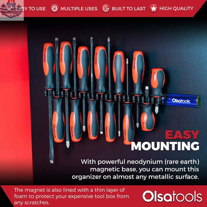 Magnetic Screwdriver Organizer - Efficient Magnetic Screwdriver Holder for Easy Tool Access - Shopthatapp.ca