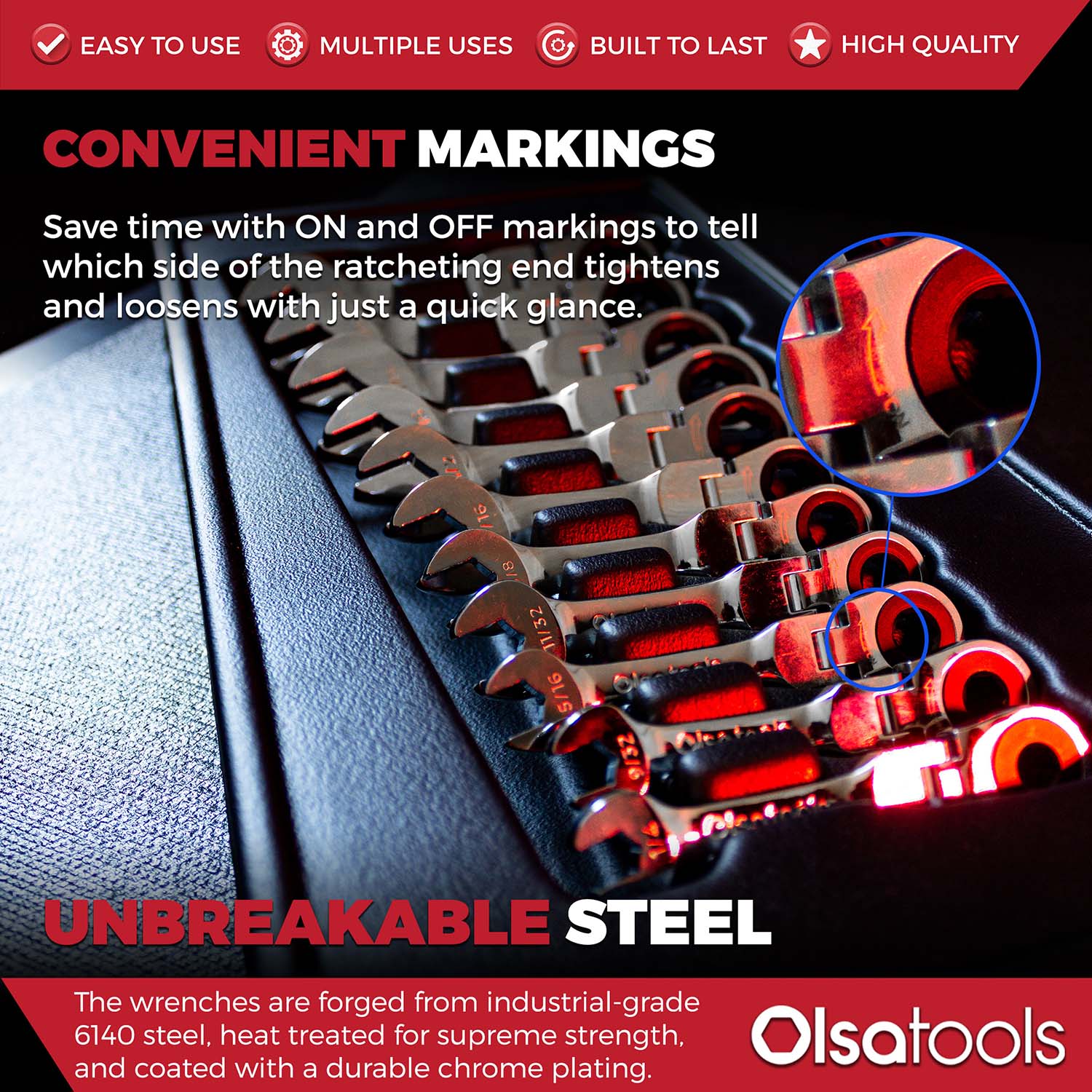120 Tooth Ratcheting Wrench Set - Stubby Design for Maximum Torque and Accessibility