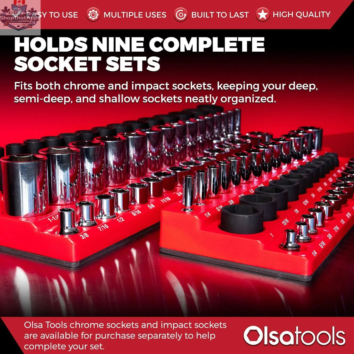3-Row Magnetic Socket Holder - Shopthatapp.ca