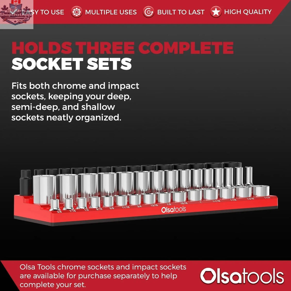 3-Row Magnetic Socket Holder - Shopthatapp.ca