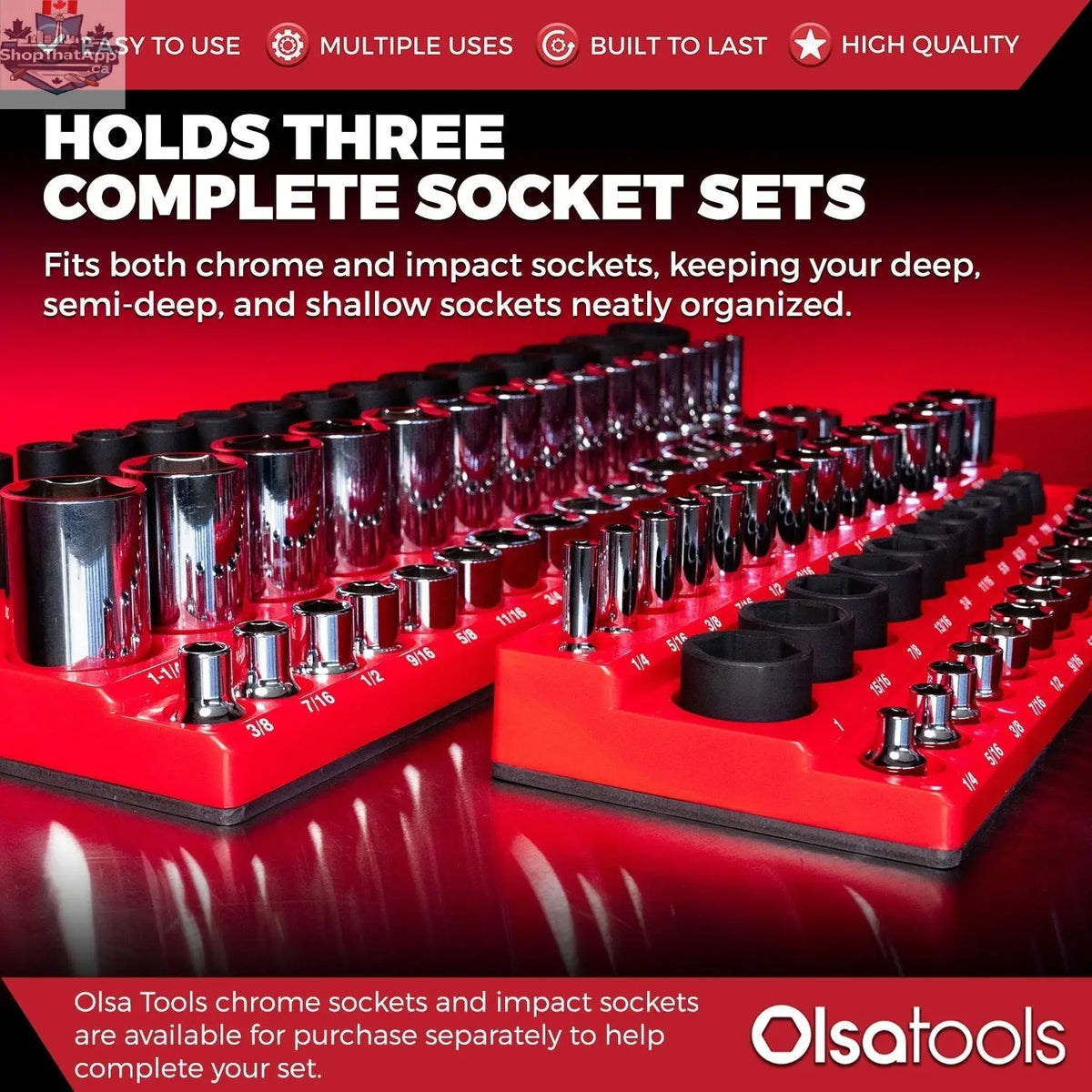 3-Row Magnetic Socket Holder - Shopthatapp.ca