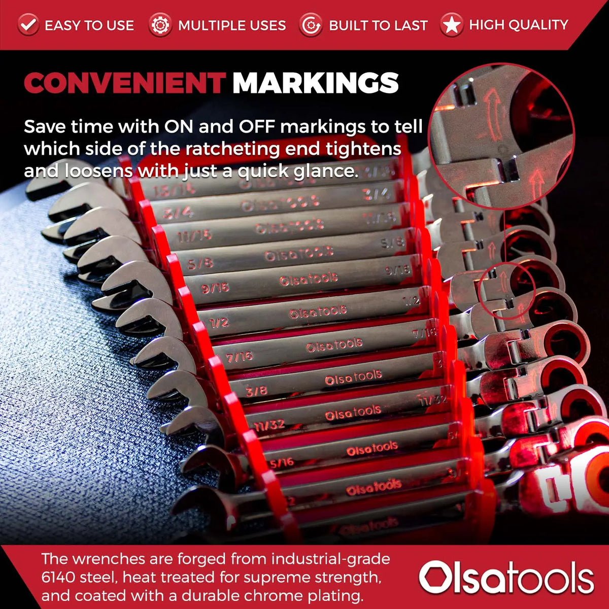 Ratcheting Wrench Set with Magnetic Wrench Organizer - Shopthatapp.ca