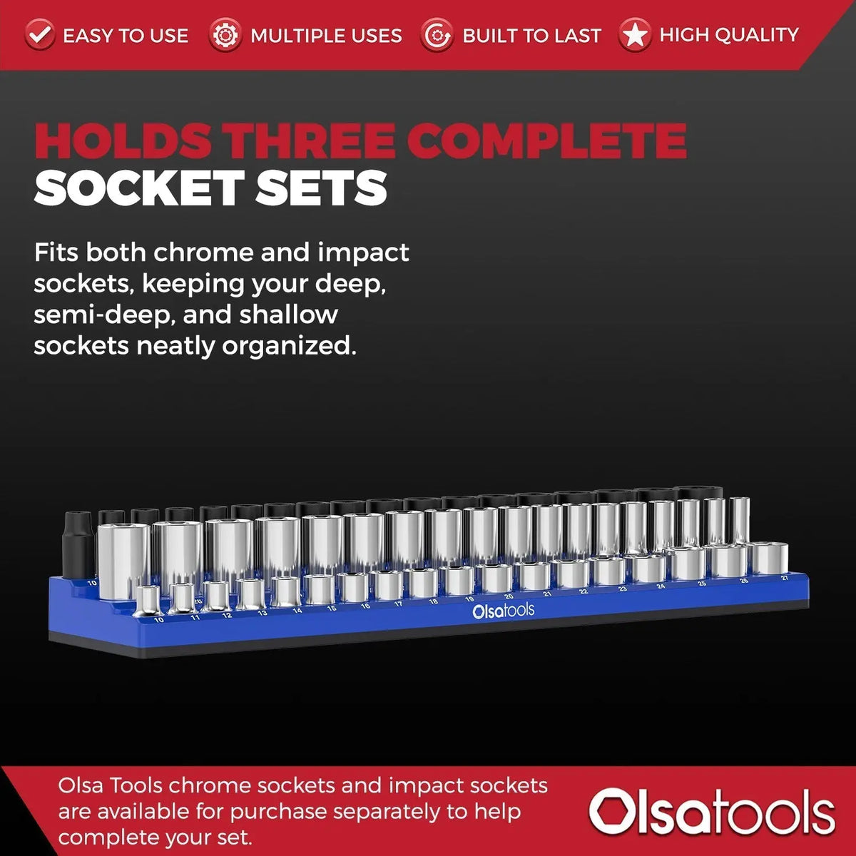 3-Row Magnetic Socket Holder - Shopthatapp.ca