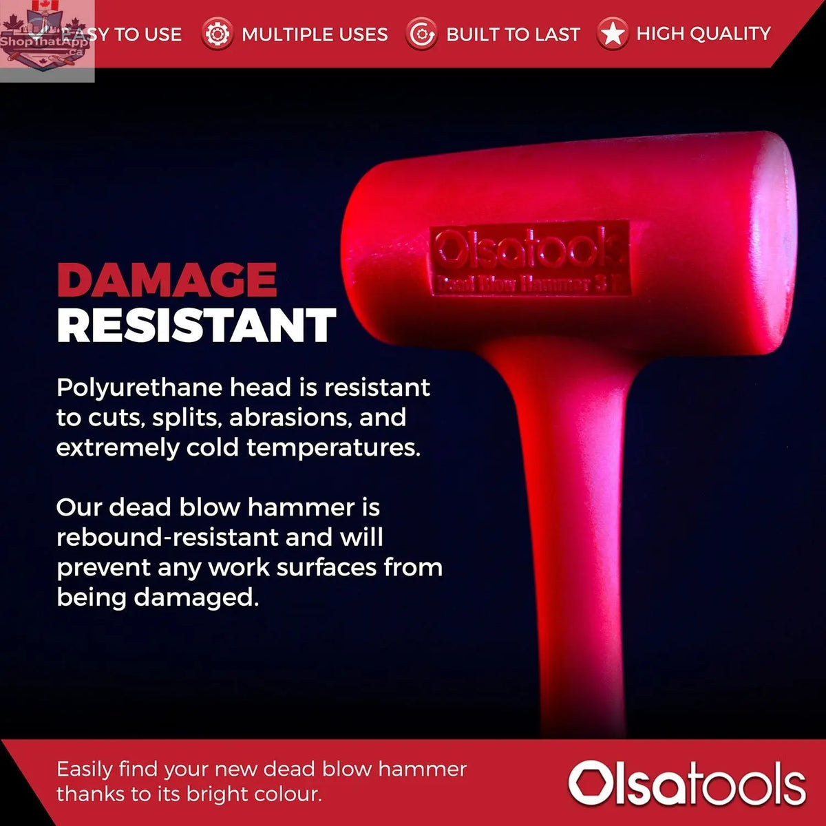 3lb Dead Blow Hammer Polyurethane Head - Shopthatapp.ca