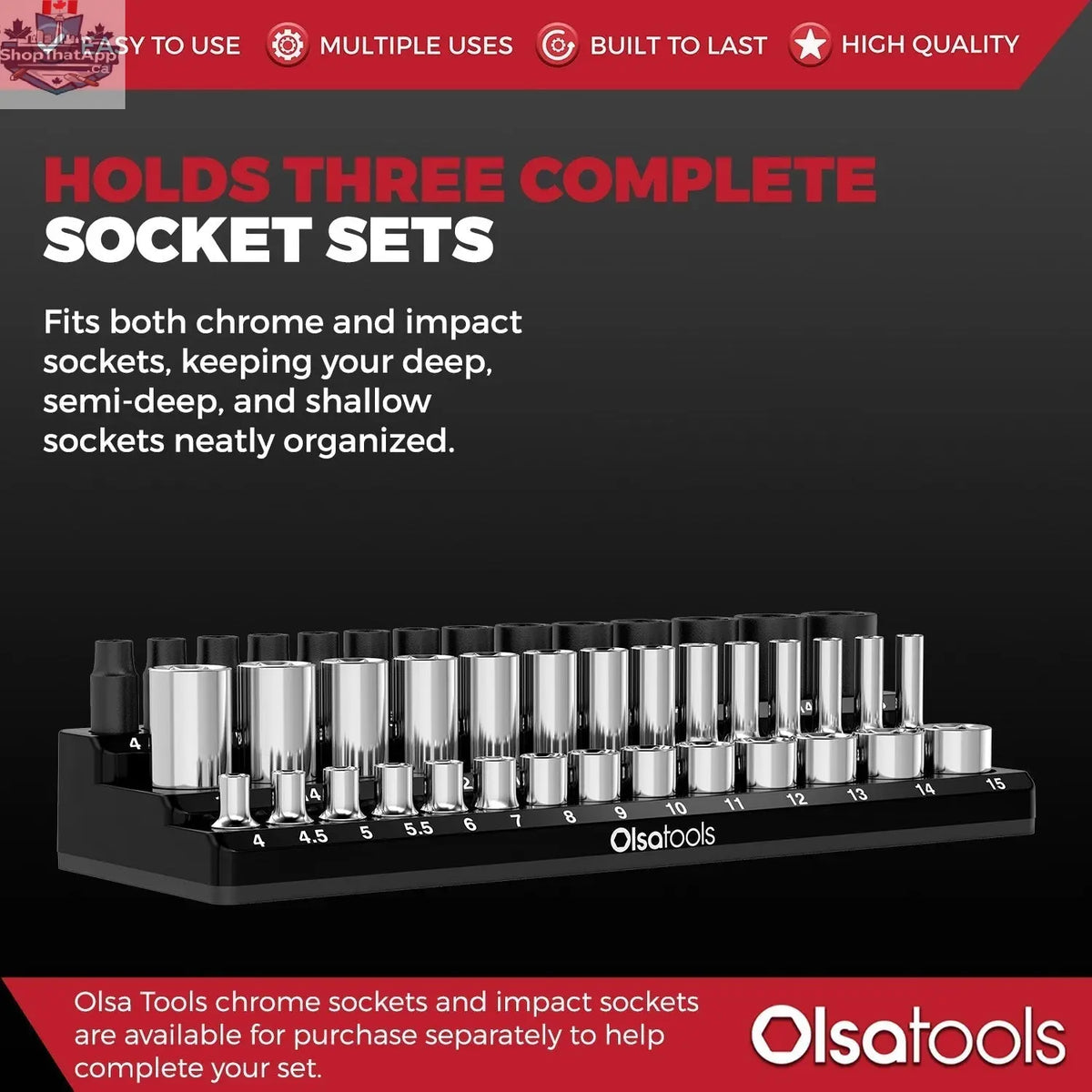 3-Row Magnetic Socket Holder - Shopthatapp.ca