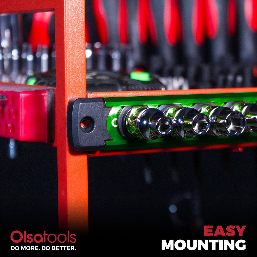 Magnetic Socket Rails for Secure Tool Organization in Aluminum