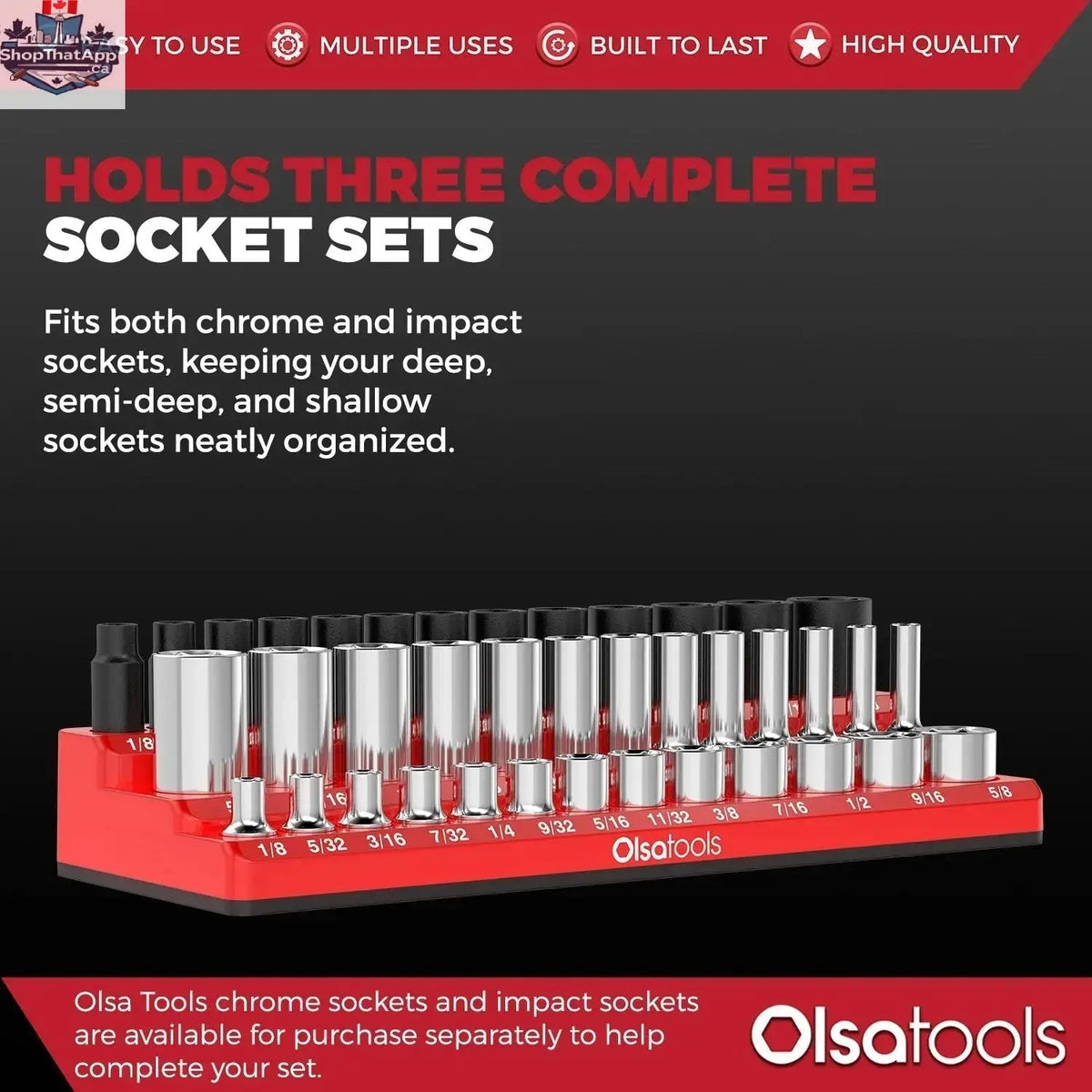 3-Row Magnetic Socket Holder - Shopthatapp.ca