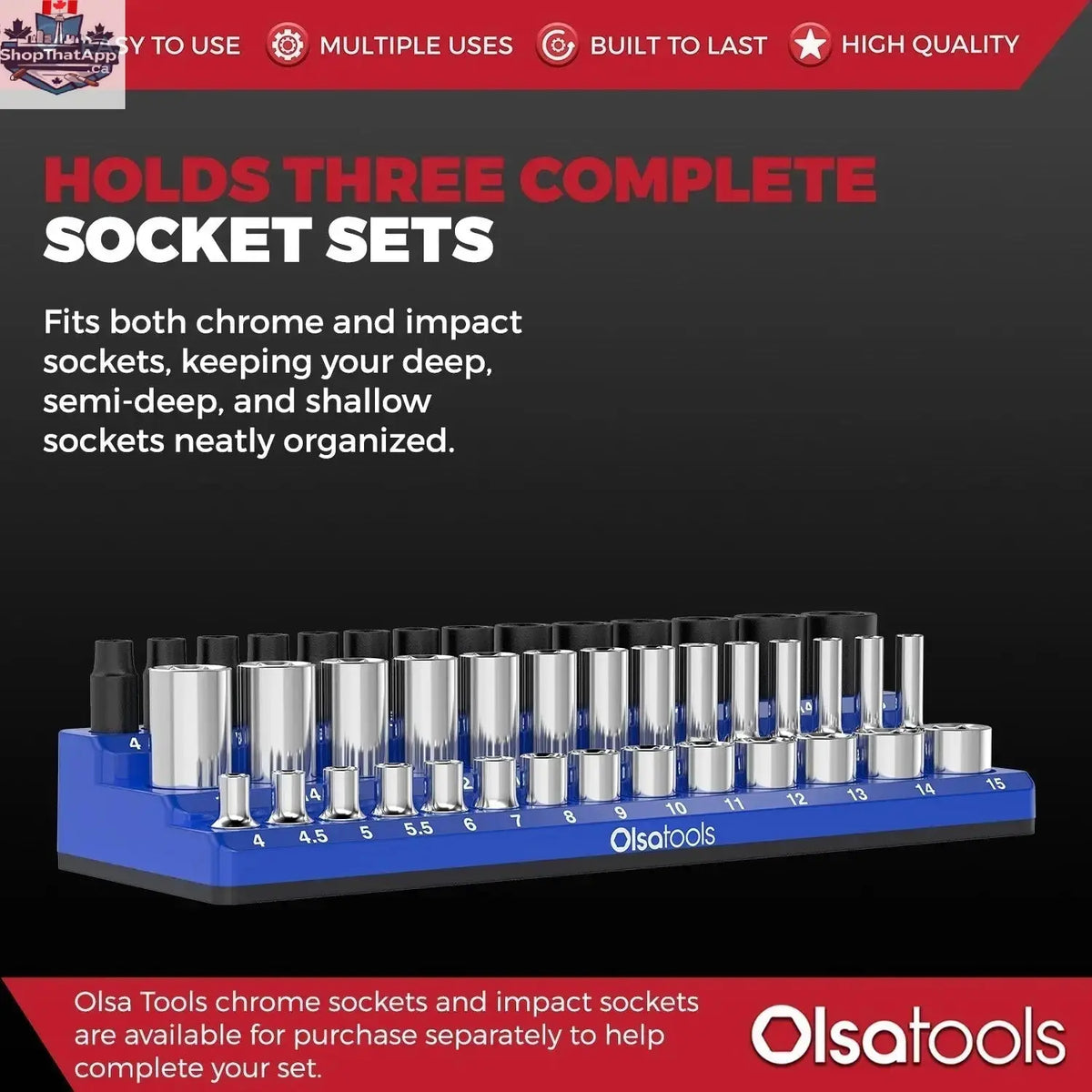 3-Row Magnetic Socket Holder - Shopthatapp.ca
