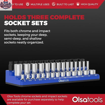 3-Row Magnetic Socket Holder - Shopthatapp.ca