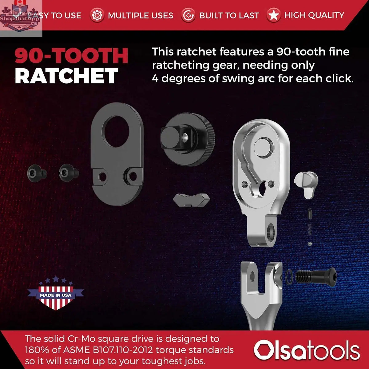 Flex Head Ratchet 90 Tooth for Enhanced Torque and Precision - Shopthatapp.ca