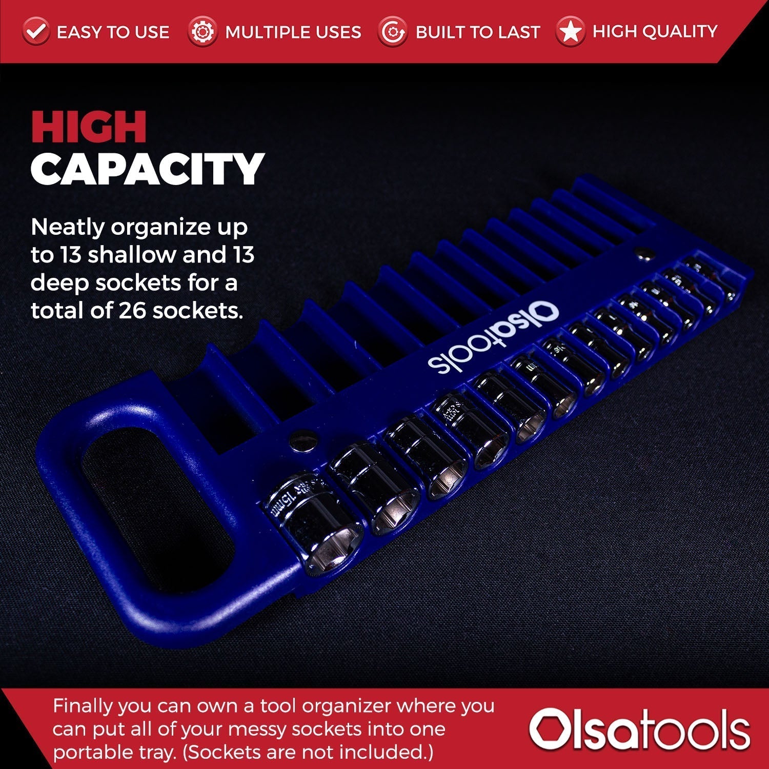 Magnetic Portable Socket Organizer Tray
