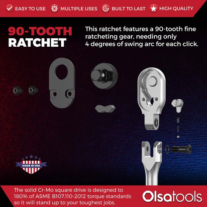 Flex Head Ratchet 90 Tooth for Enhanced Torque and Precision - Shopthatapp.ca