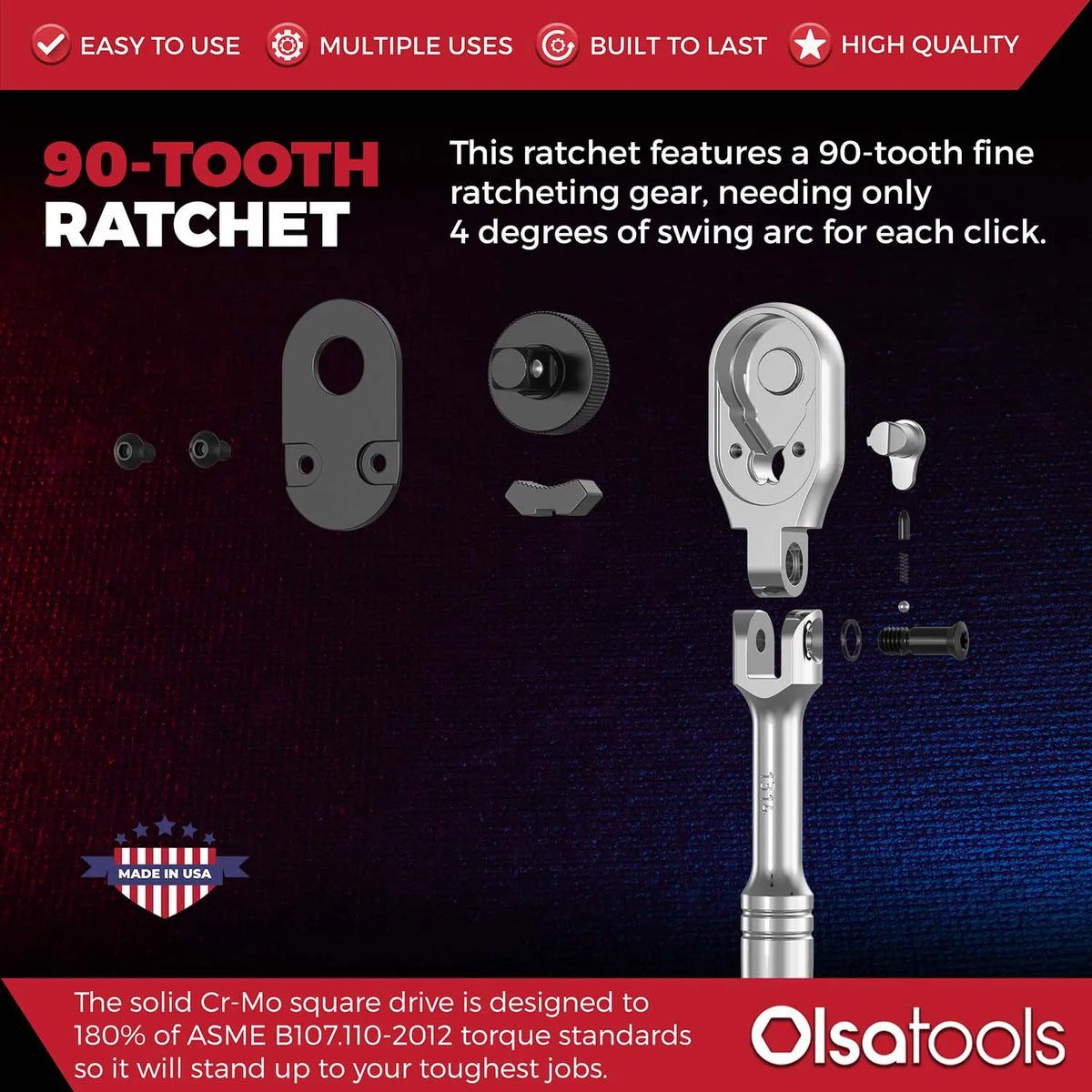 Flex Head Ratchet 90 Tooth for Enhanced Torque and Precision - Shopthatapp.ca