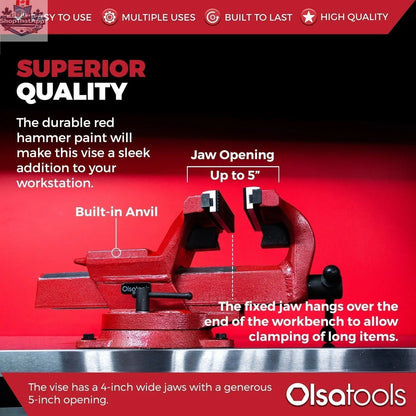 Bench Vises with Swivel Base | 360° Forged Steel Construction - Shopthatapp.ca