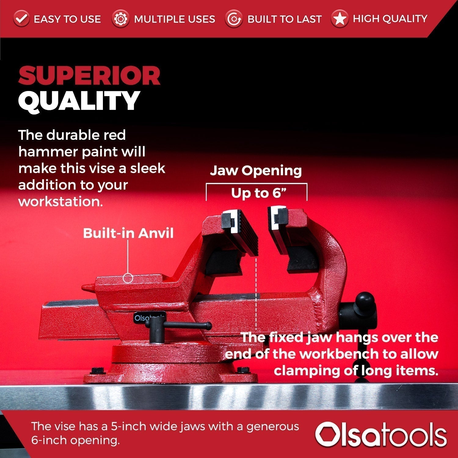 Bench Vises with Swivel Base | 360° Forged Steel Construction
