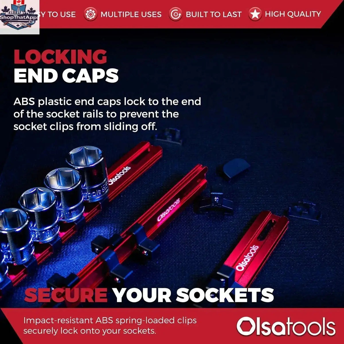 Aluminum Socket Organizer Rails with Locking End Caps - Shopthatapp.ca