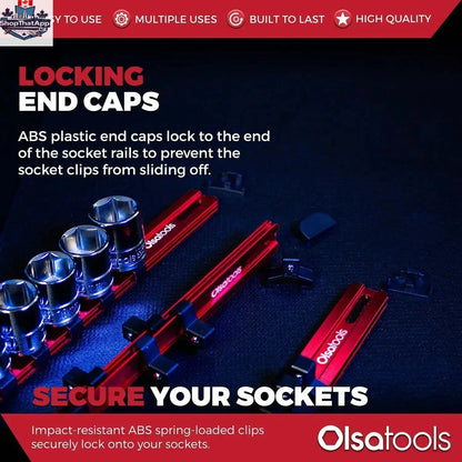 Aluminum Socket Organizer Rails with Locking End Caps - Shopthatapp.ca
