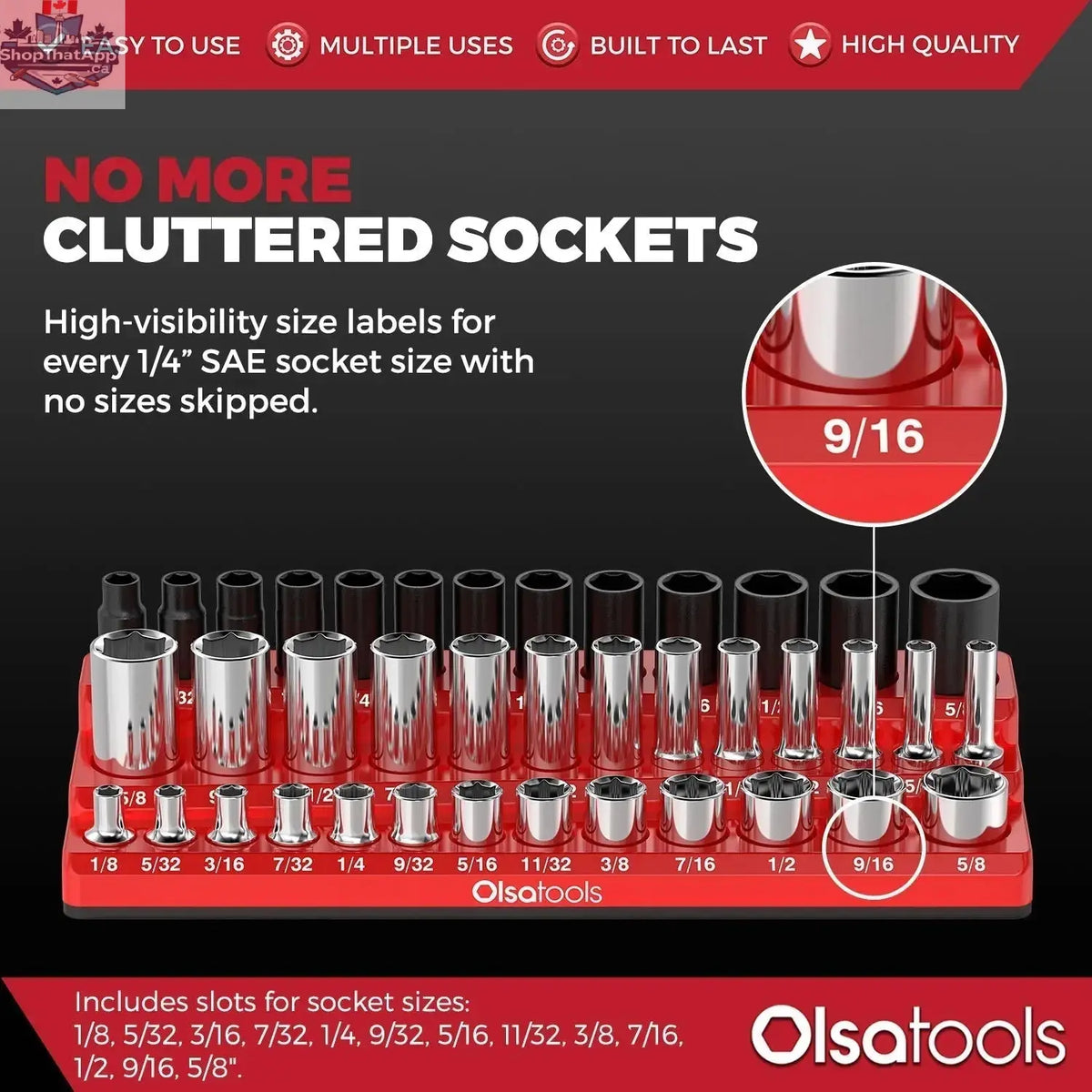 3-Row Magnetic Socket Holder - Shopthatapp.ca