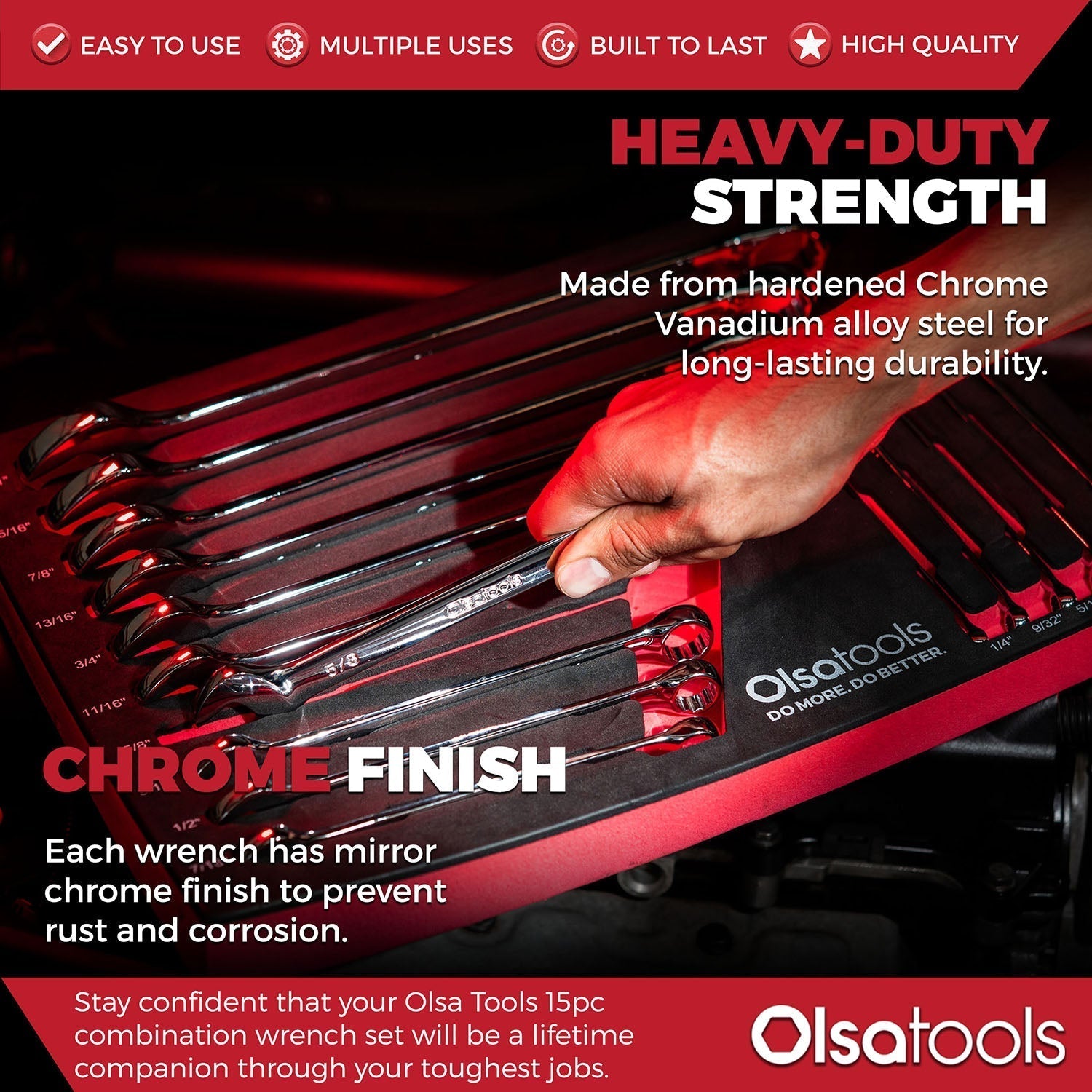 Premium 15-Piece Combination Wrench Set