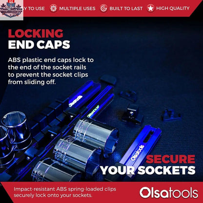 Aluminum Socket Organizer Rails with Locking End Caps - Shopthatapp.ca
