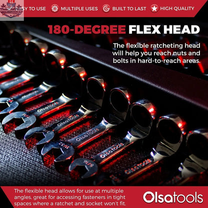120 Tooth Ratcheting Wrench Set - Stubby Design for Maximum Torque and Accessibility - Shopthatapp.ca