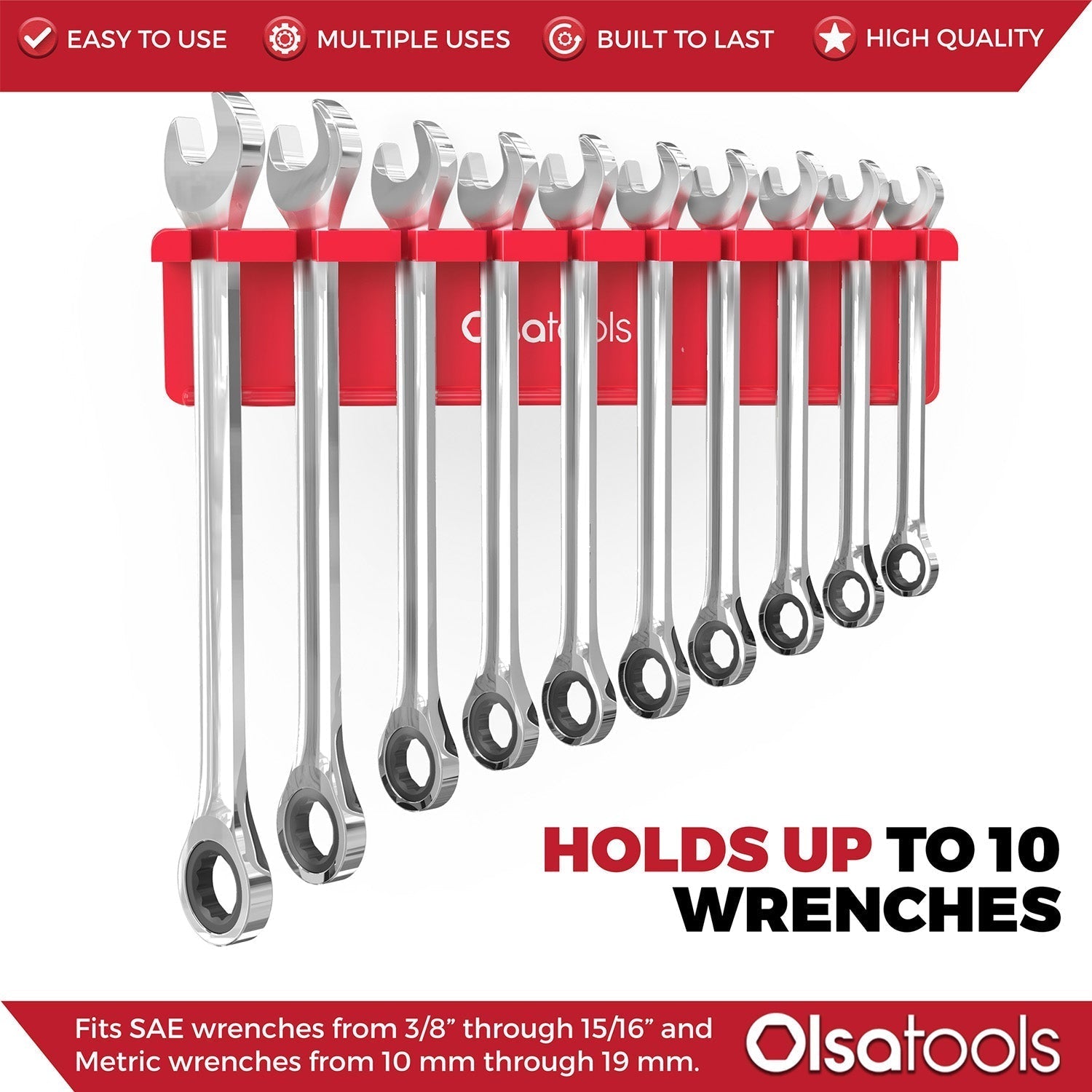 Magnetic Tool Organizer - Durable Magnetic Wrench Holder for Efficient Workspace Management