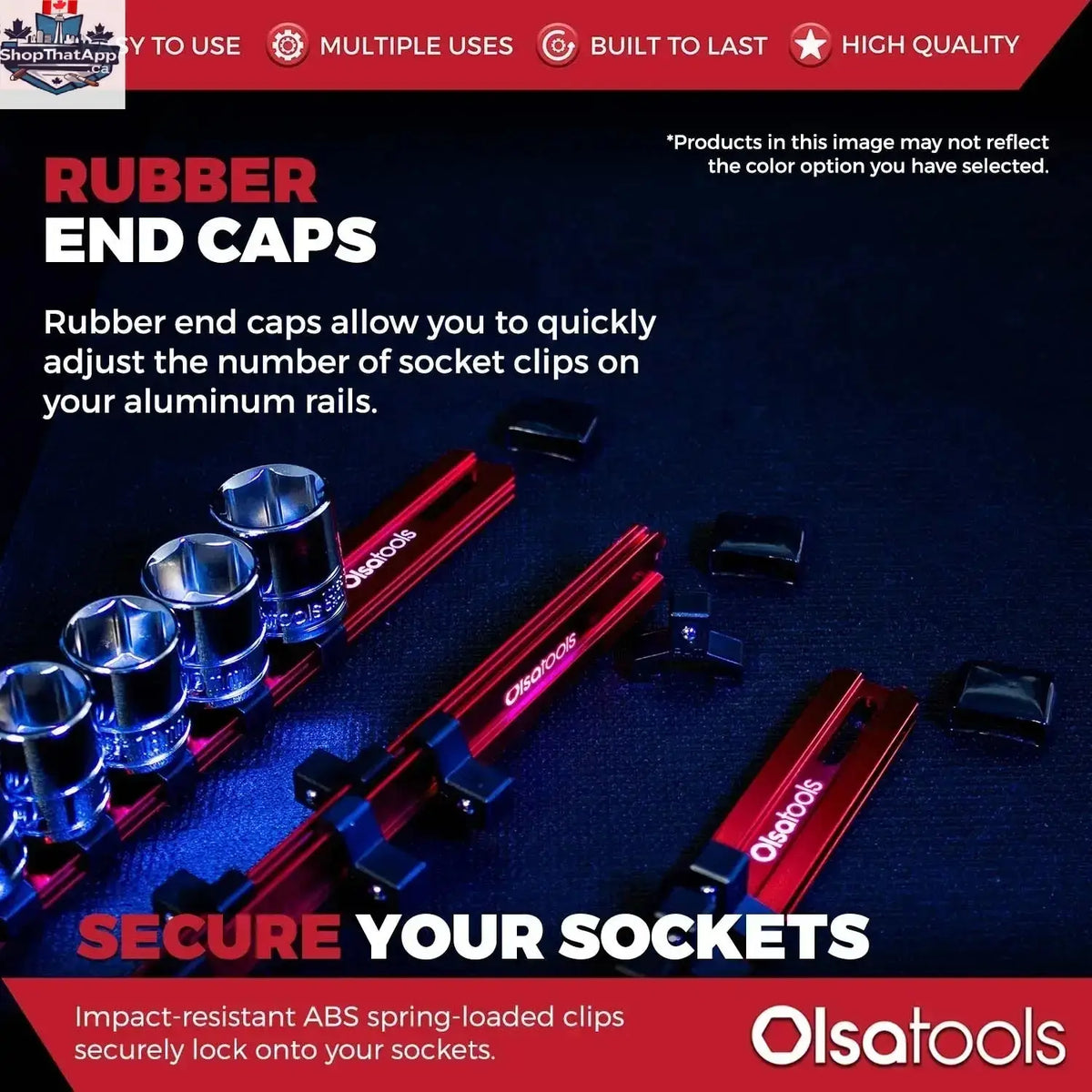 Aluminum Socket Organizer Rails With Rubber End Caps for 10 mm Socket Set - Shopthatapp.ca