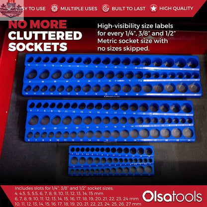 3-Row Magnetic Socket Holder - Shopthatapp.ca
