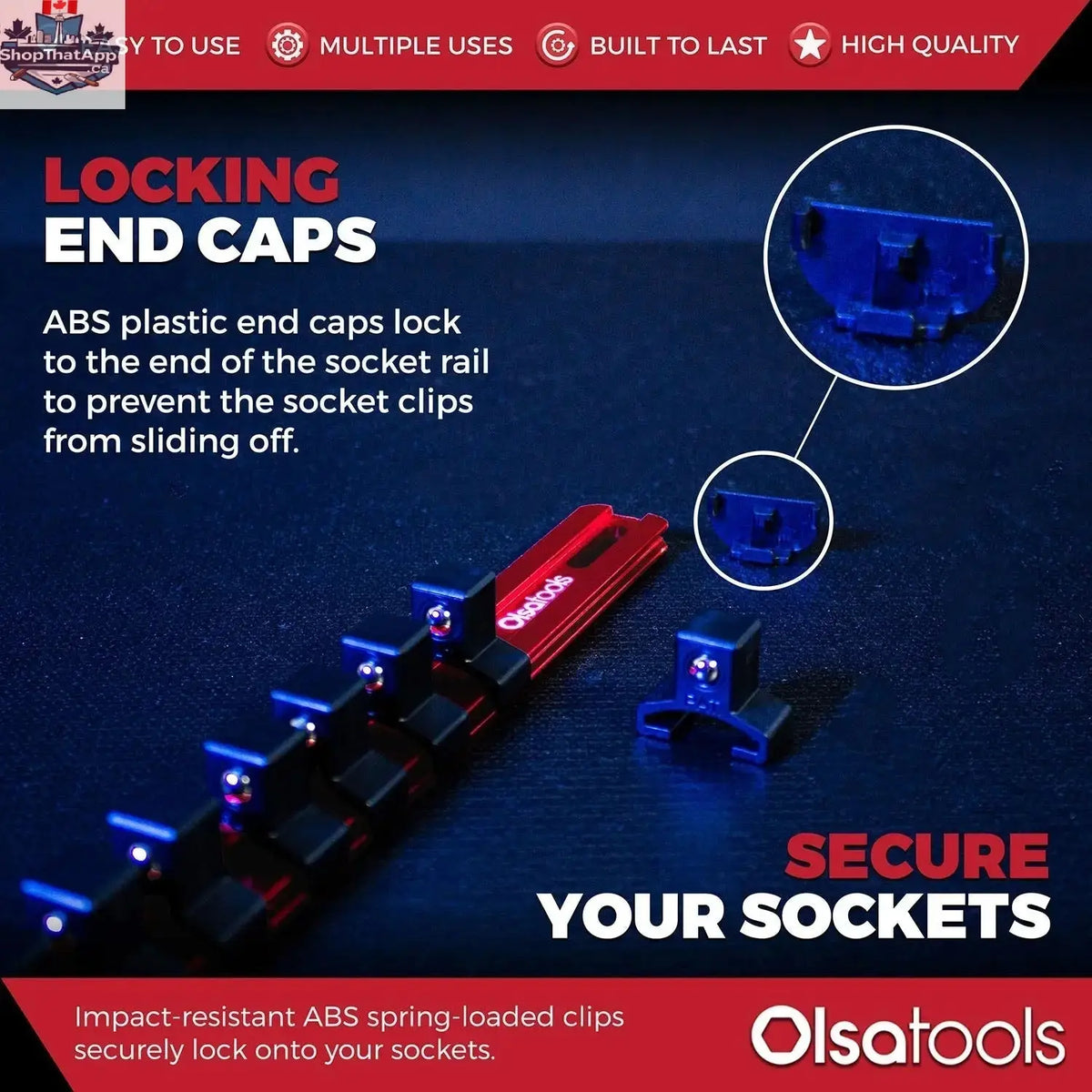 Aluminum Socket Organizer Rails with Locking End Caps - Shopthatapp.ca