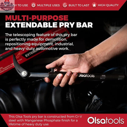 Extendable Indexing Pry Bar | Adjustable Length From 13.3-18.5 Inches - Shopthatapp.ca