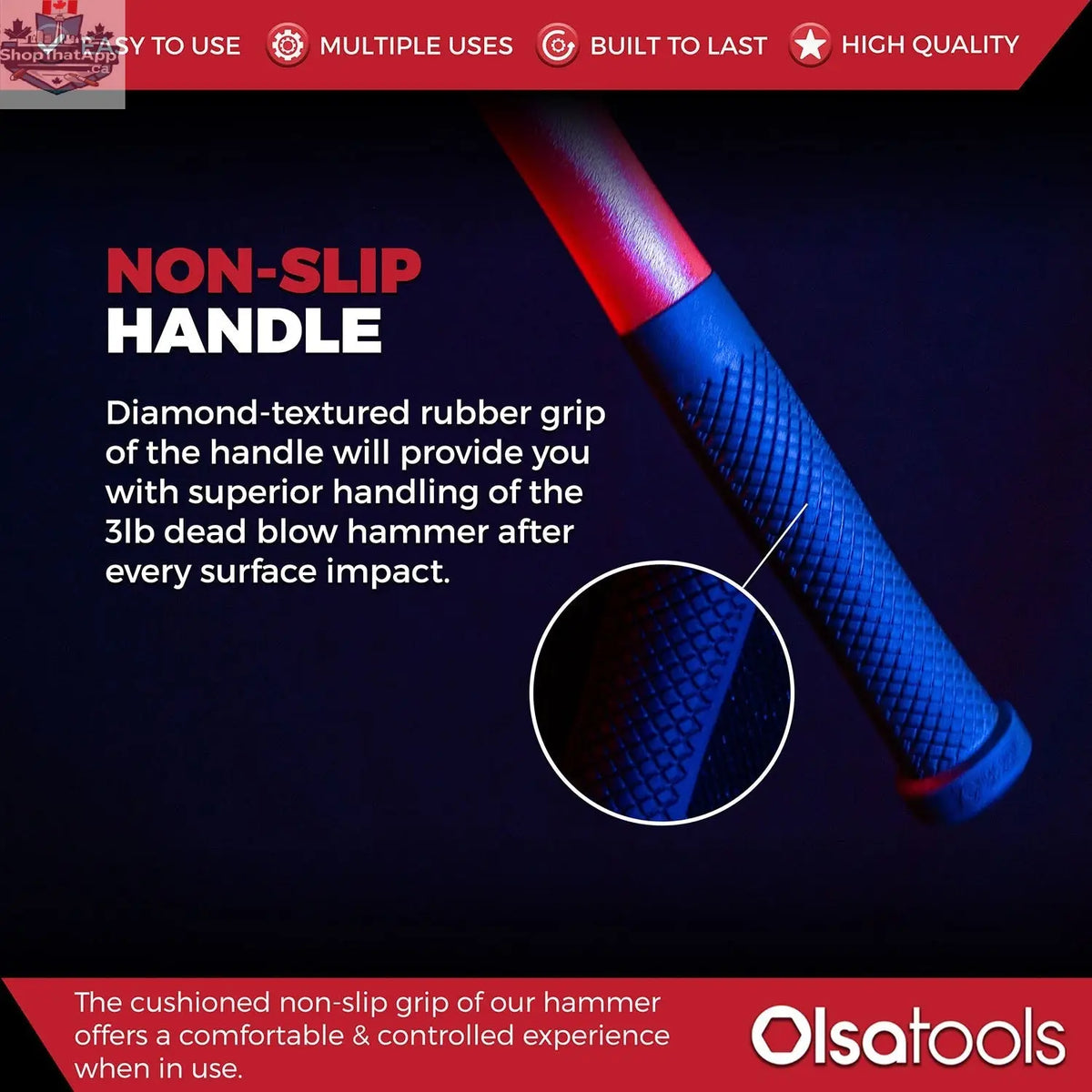 3lb Dead Blow Hammer Polyurethane Head - Shopthatapp.ca