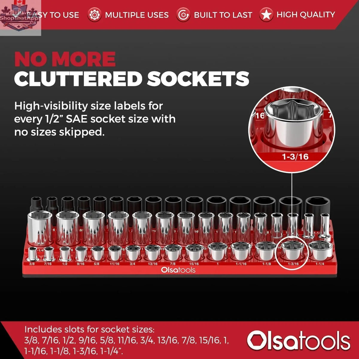 3-Row Magnetic Socket Holder - Shopthatapp.ca
