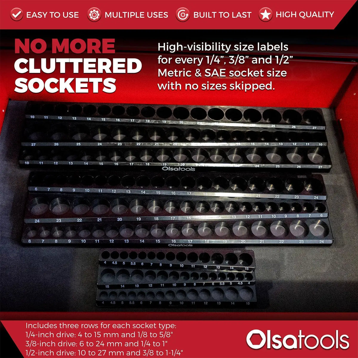 3-Row Magnetic Socket Holder - Shopthatapp.ca