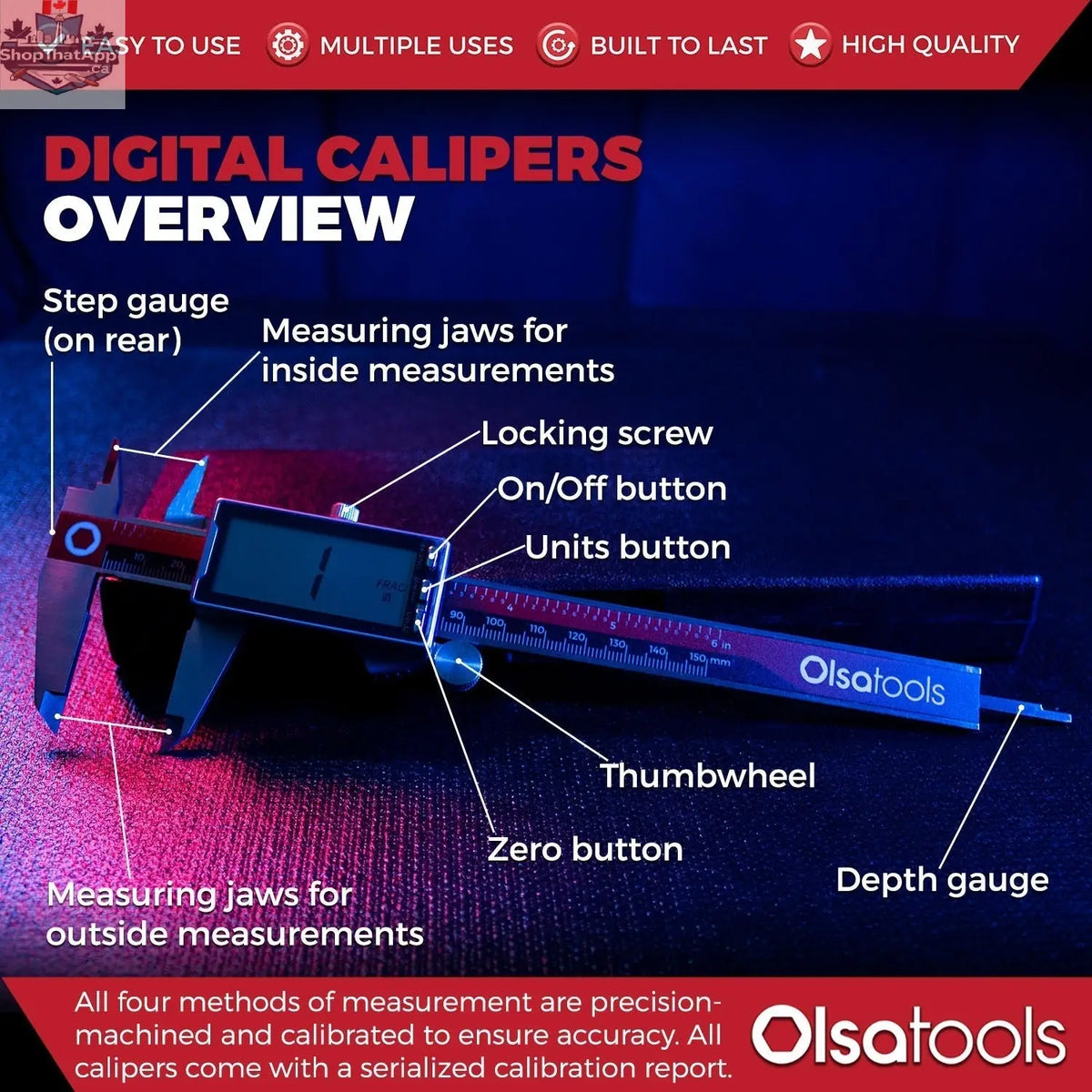 6 Inch Digital Calipers for Accurate Measurements and Precision Tools - Shopthatapp.ca